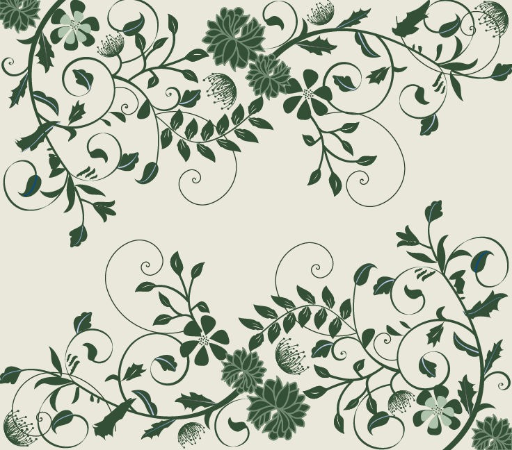 Elegant Green Floral Background Vector Graphic