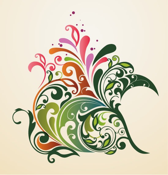 Abstract Design Floral Ornament Background Vector Graphic