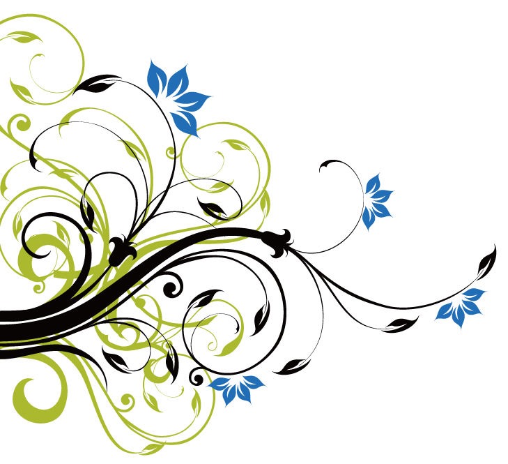 Swirl Floral Decoration Background Vector Graphic