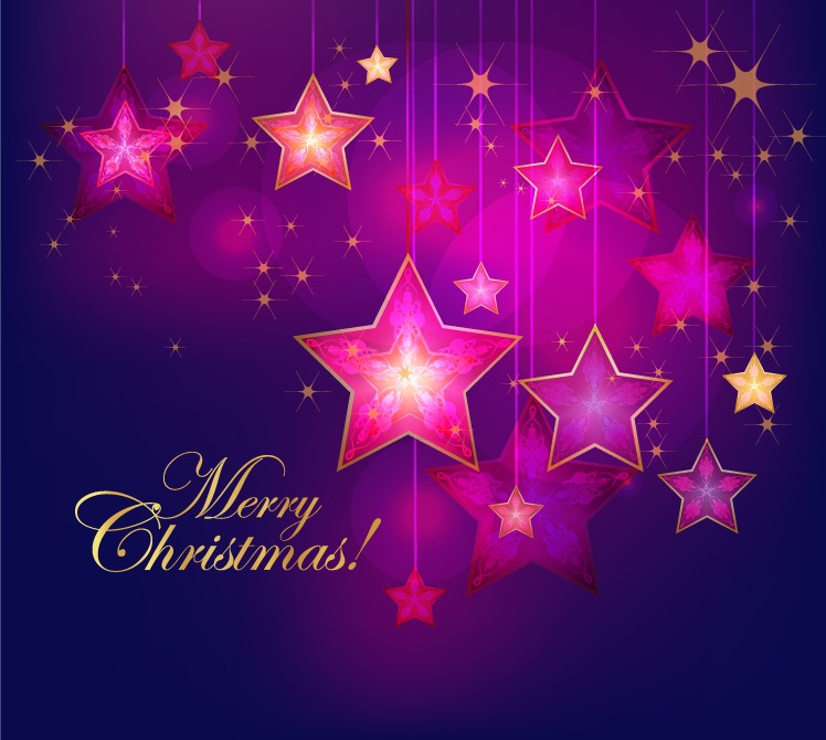 Christmas Background with Stars Vector Illustration