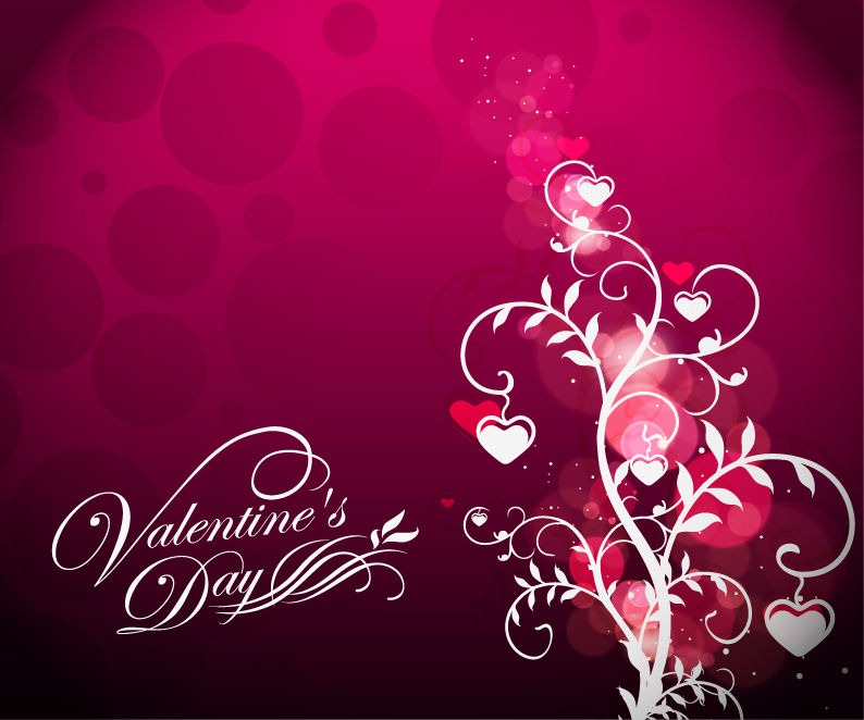 Valentine's Day Floral on Red Background