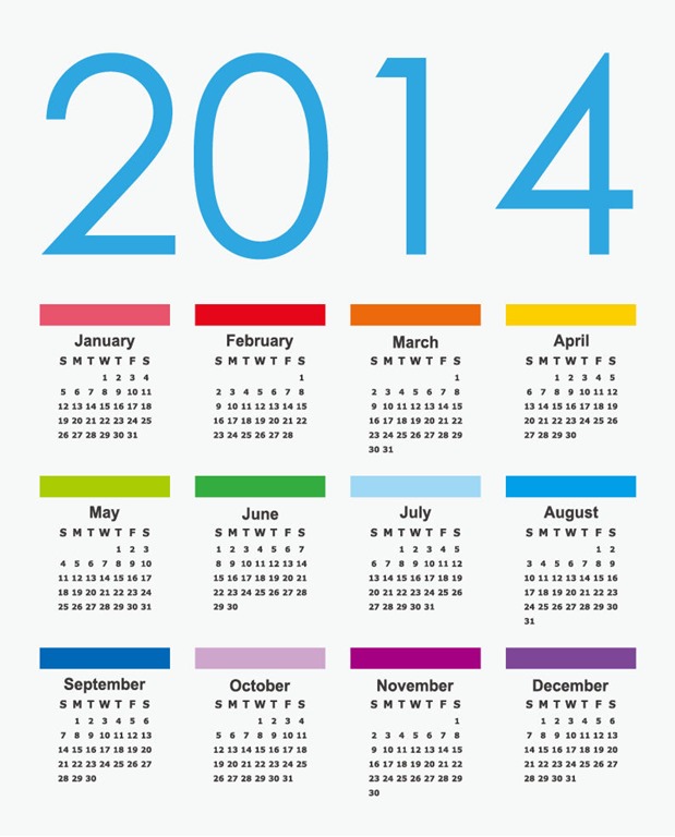 Calendar 2014 Vector Graphic