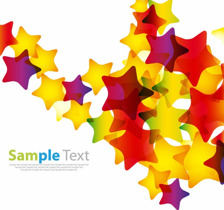 Abstract Colorful Stars Vector Background