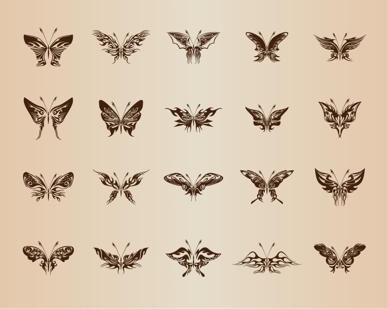 Butterflies for Design Vector Set
