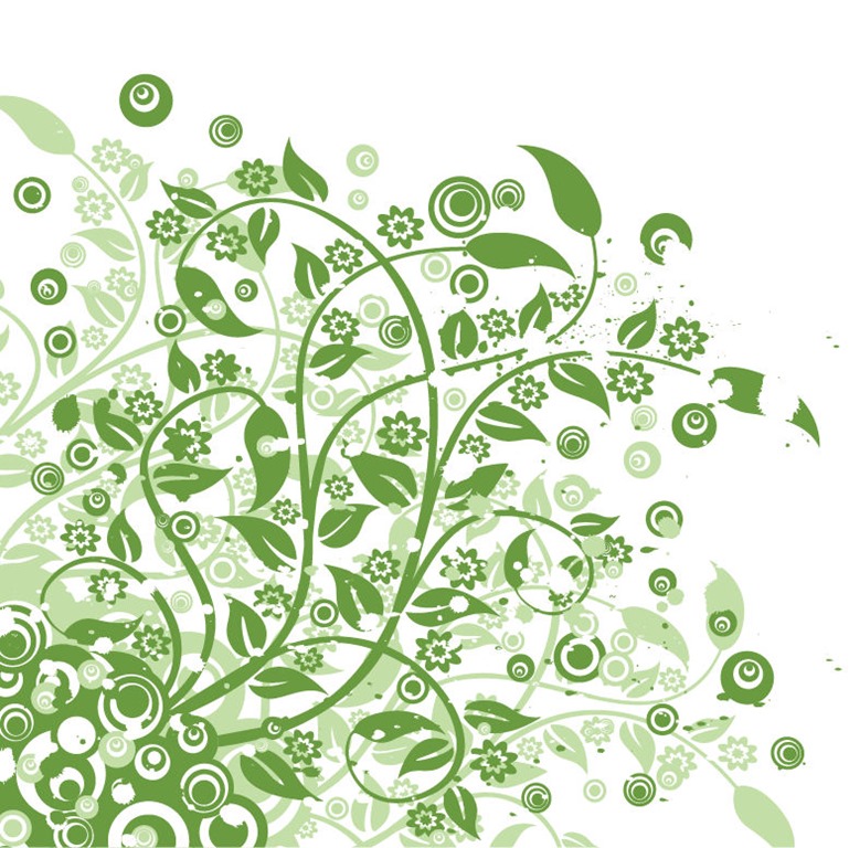 Green Floral Background Vector Art Graphic
