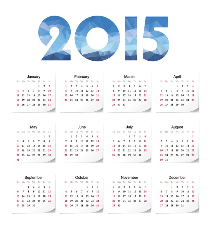 2015 Year Calendar Vector Illustration
