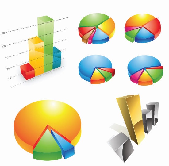 Free Three-dimensional Charts Vector Graphic