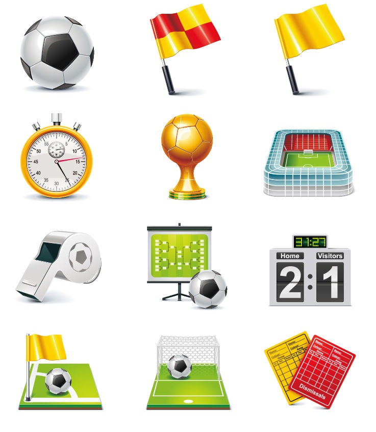 Football Match Vector Icon Set