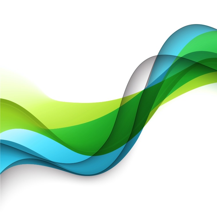Vector Green Blue Yellow Wave Background
