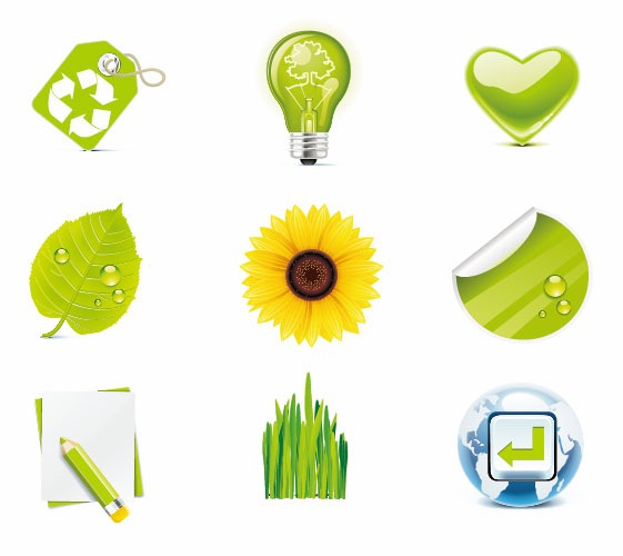 Green Eco Vector Icons