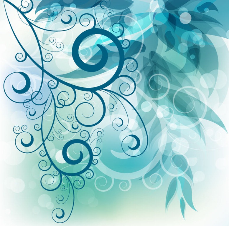Abstract Swirl Floral Background Vector Graphic