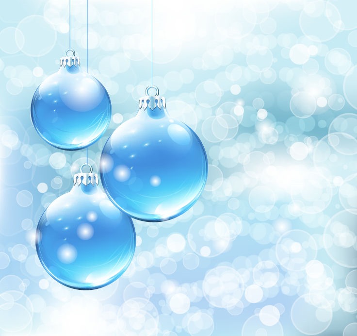 Blue Christmas Card Background Vector Graphic