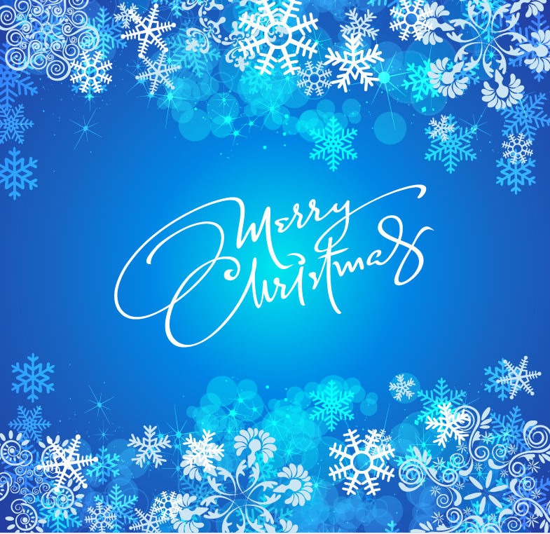 Blue Christmas Background Vector Graphic