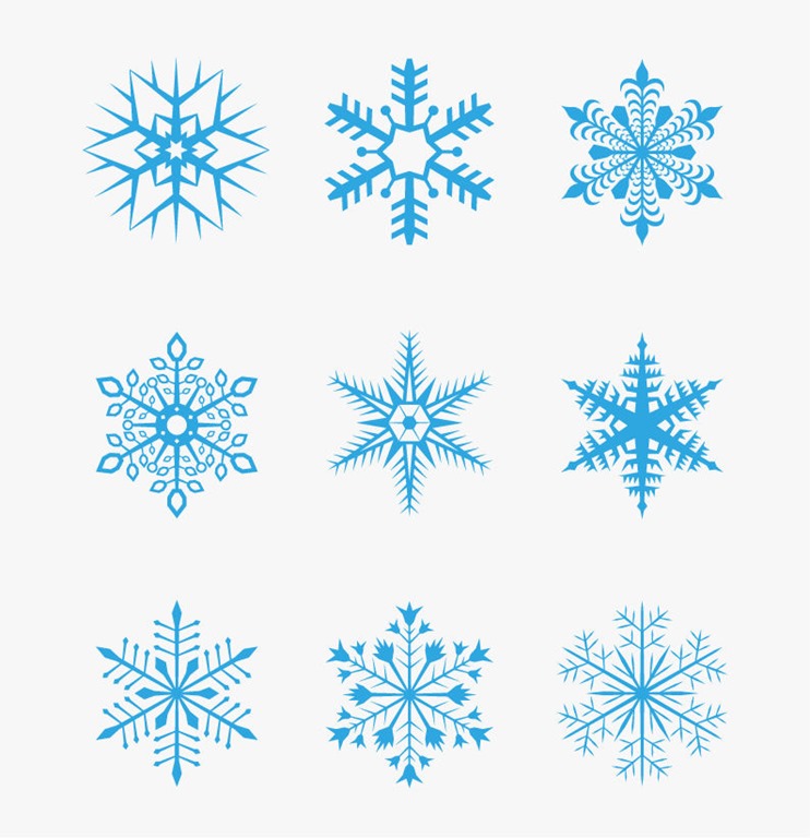 Set of Vectors Snowflakes