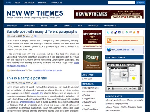 Free WordPress Theme - Groove Blue
