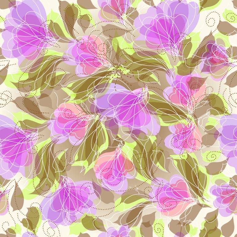 Free Abstract Seameless Floral Background Vector Graphic