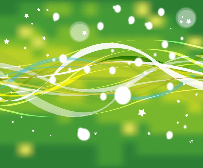Abstract Green Nature Line with Stars Vector Background