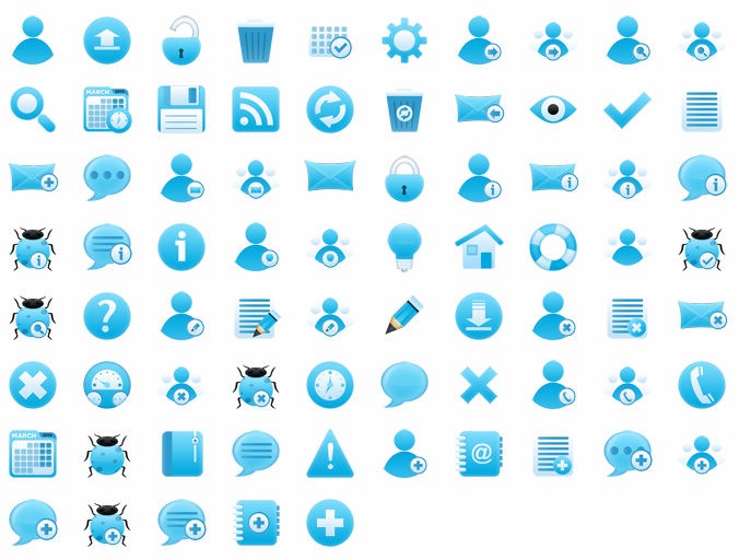 Free Cool Bluish Icon Set
