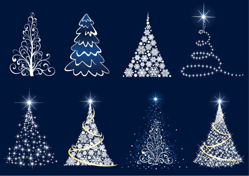 Abstract Christmas Tree Vector Set