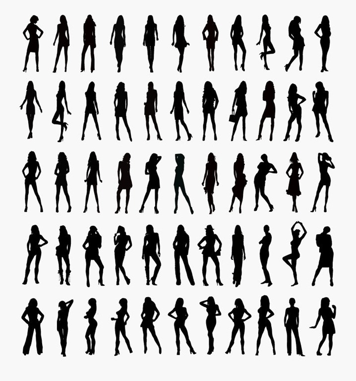 Vector Set of Woman Silhouettes