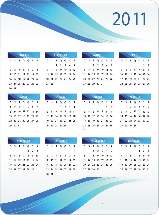 Printable 2011 Calendar Vector