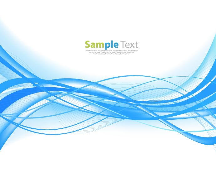 Vector Illustration of Abstract Blue Waves Background