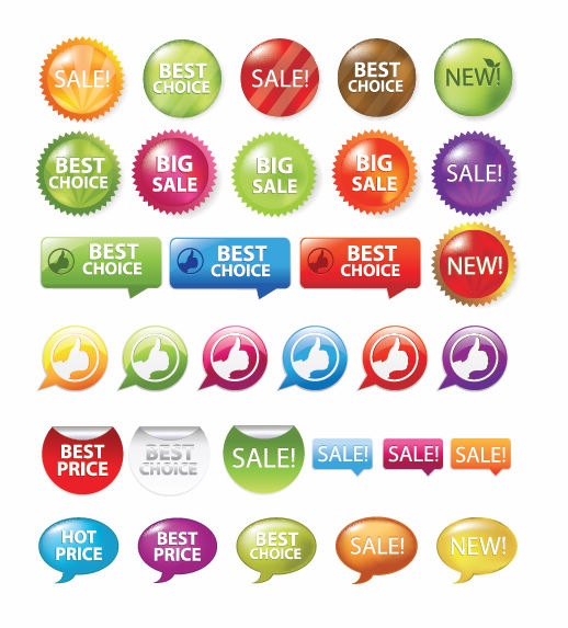 Sale Shopping Tags and Signs Vector Graphics