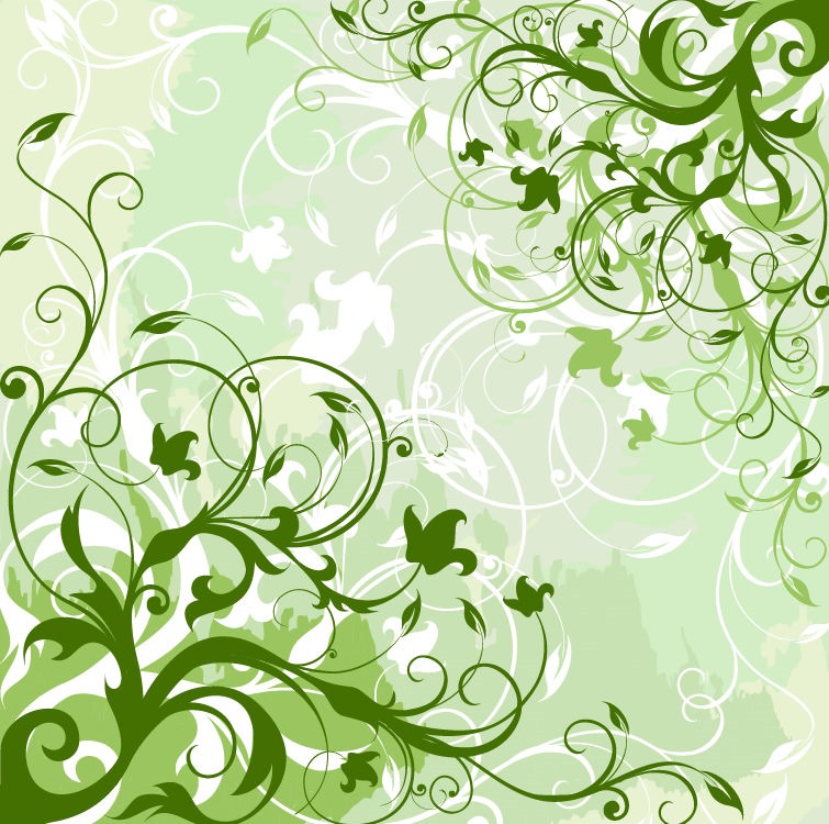 Green Floral Background Vector Graphic