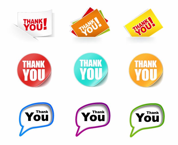 Thank You Stickers Vector Collection