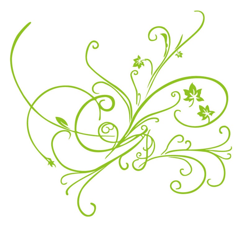 Green Vector Floral Ornament