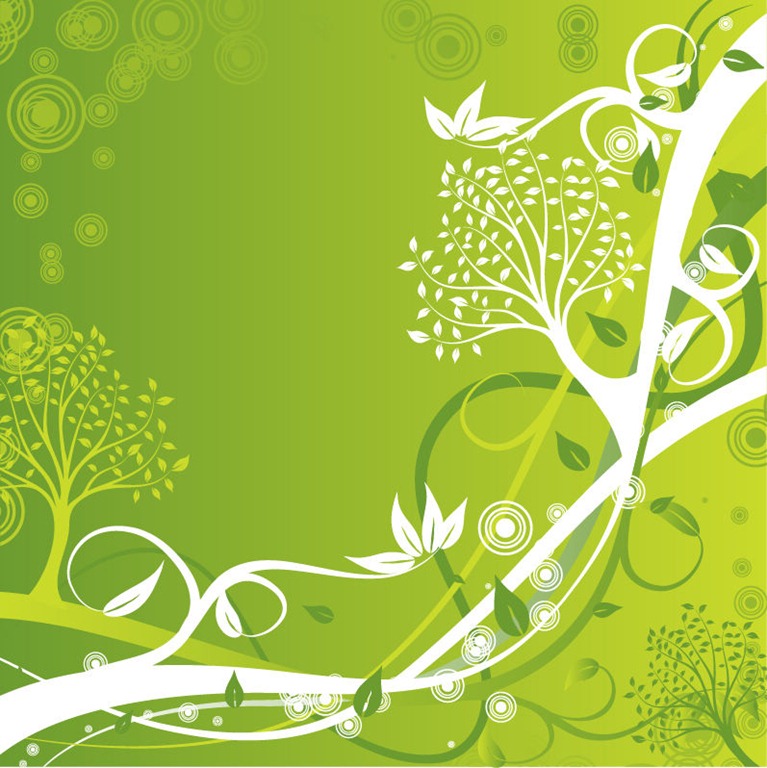 Green Floral Background Vector Illustration