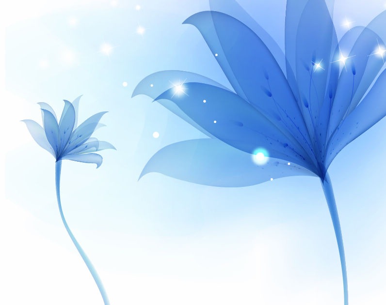 Abstract Blue Flower Background Vector