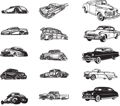 Free Various Vintage Car Vector Collection