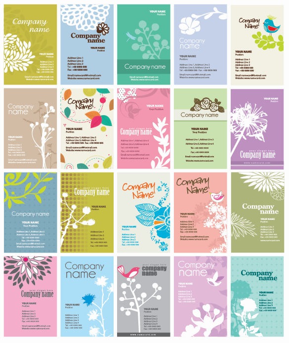Vector Set of Floral Business Cards