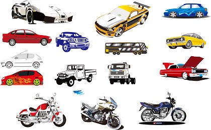 15 Vector Motorcycle and Car