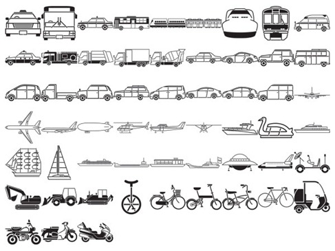 Free Vehicles Silhouette Vector
