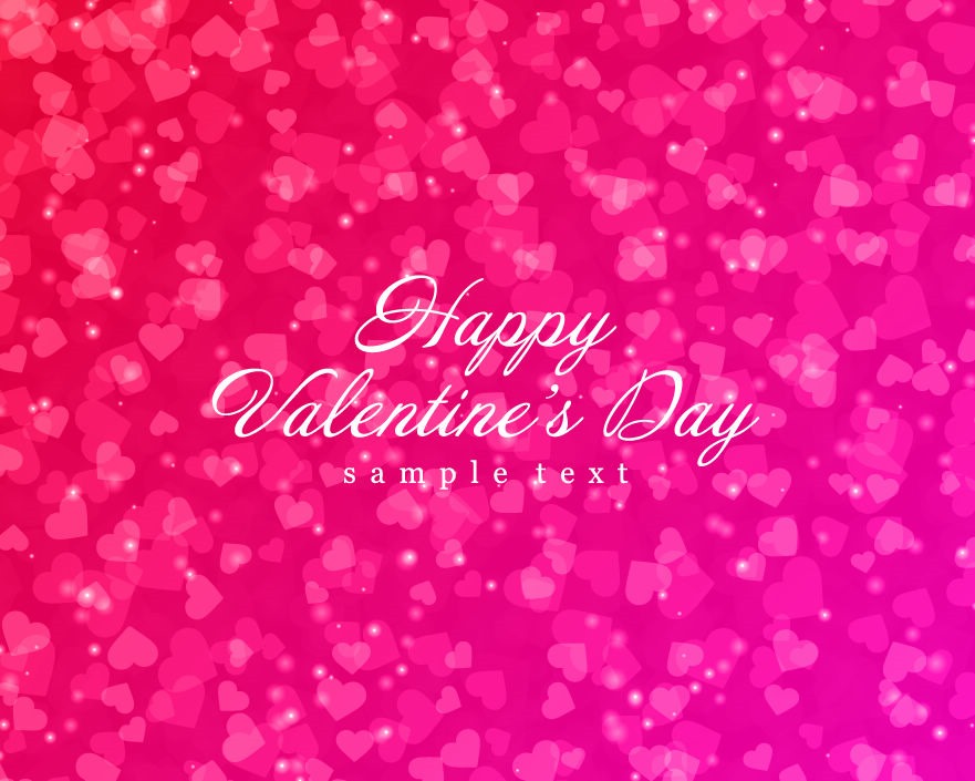 Shiny Hearts Bokeh Light Valentine's Day Background