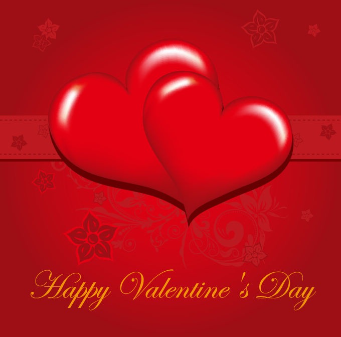 Free Happy Valentine&rsquo;s Day Greeting Card Vector Illustration
