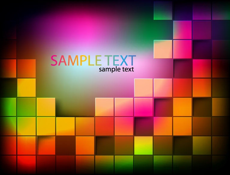 Abstract Background with Colorful Squares Vector Illustration