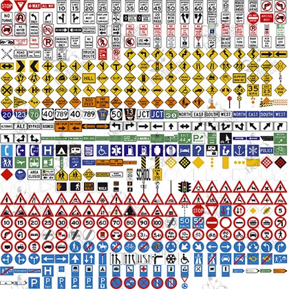 500+ Free Vector Traffic Signs