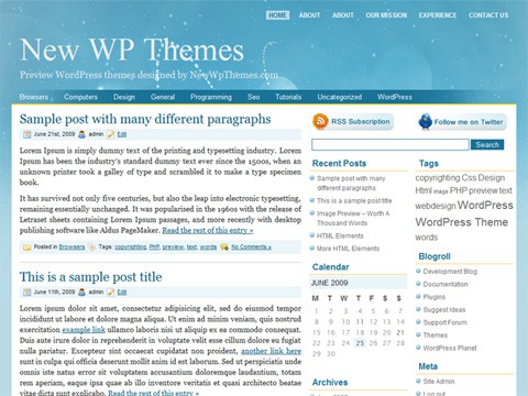 Free WordPress Theme - Blue Cosmos