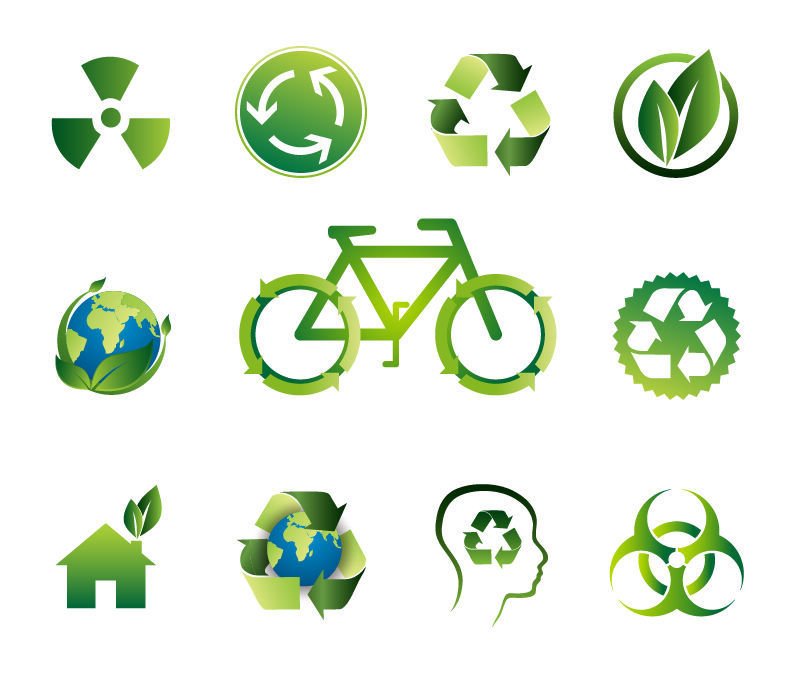 Green Bio Vector Icon Set
