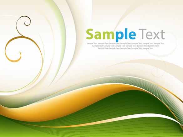 Free Abstract Green Wave Background Vector
