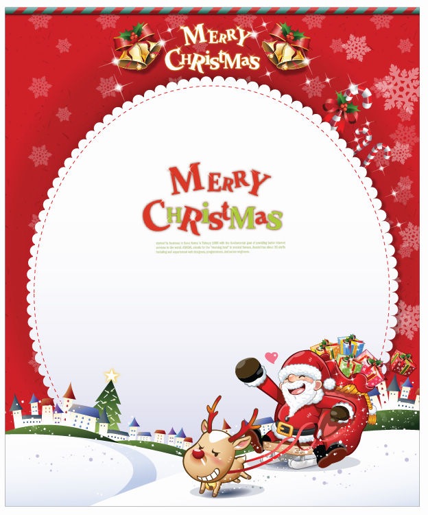 Vector Christmas Card with Santa Claus