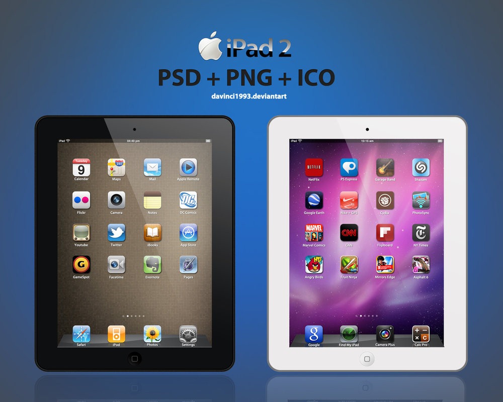iPad Black and White PSD