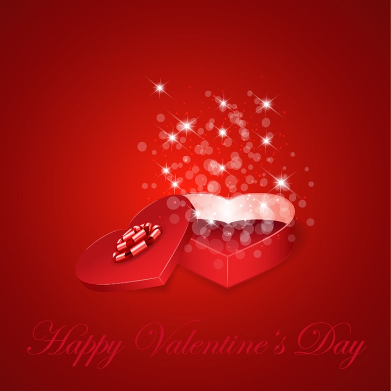 Heart Gift Present for Valentine's Day Background