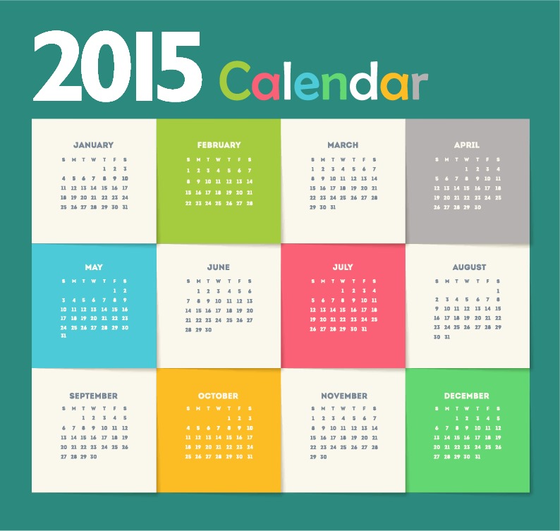 Creative New Year Calendar 2015 Vector Illustration