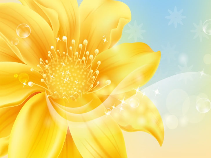 Golden Flower Vector Graphic