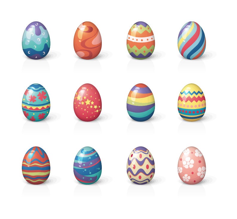 Set of Twelve Easter Eggs