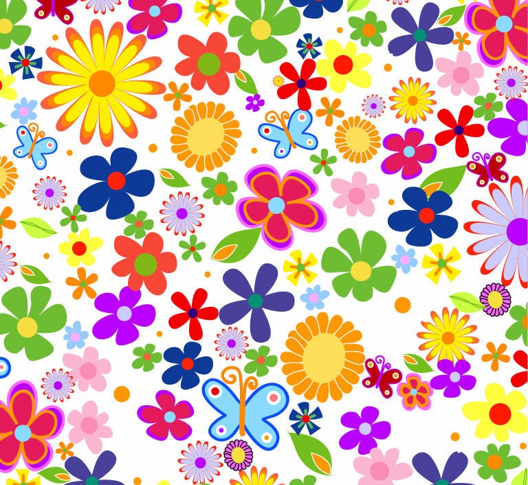 Spring Flowers Background Vector Graphic